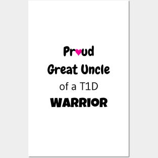 Proud Great Uncle Black Text Pink Heart Posters and Art